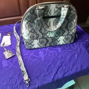 Black White Grey JustFab Crossbody and Satchel Handle Handbag